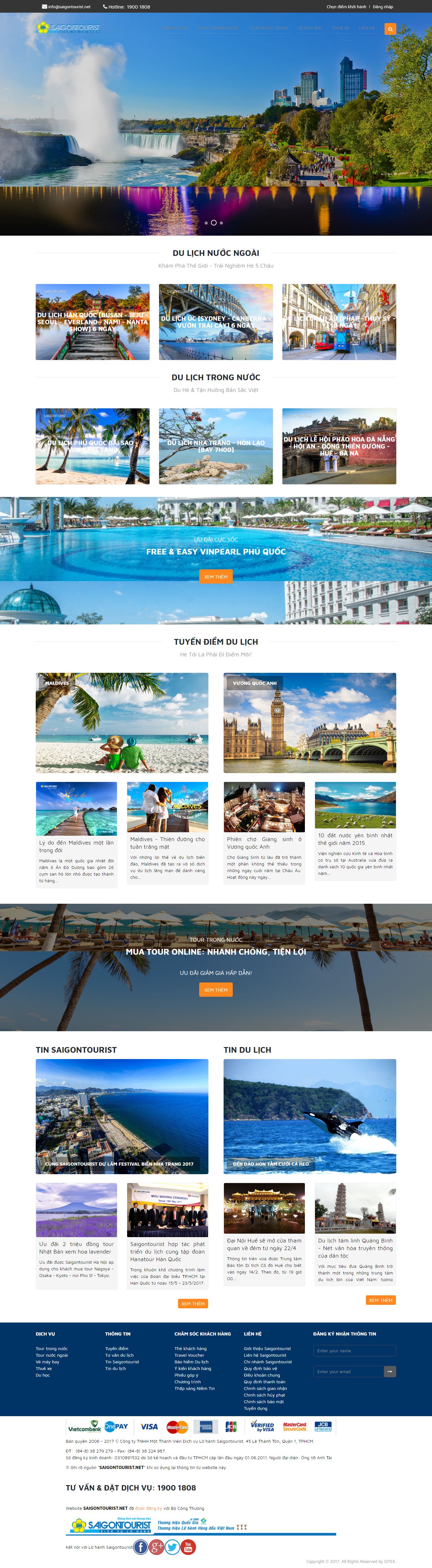 Thiết kế Web du lịch travel saigontourist.net